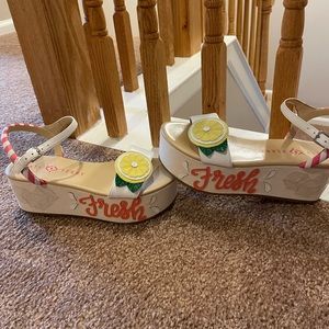 Katy Perry Fresh Lemon Platform Ankle Strap Sandels